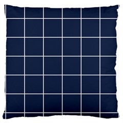 Blue Plaid Large Flano Cushion Case (two Sides) by goljakoff