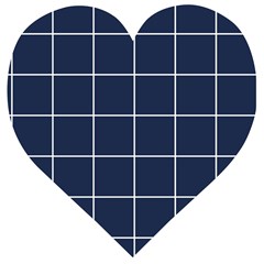 Blue Plaid Wooden Puzzle Heart by goljakoff