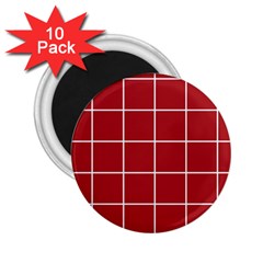 Red Plaid 2 25  Magnets (10 Pack)  by goljakoff