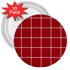 Red Plaid 3  Buttons (10 Pack)  by goljakoff