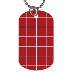 Red Plaid Dog Tag (one Side) by goljakoff