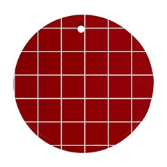 Red Plaid Round Ornament (two Sides) by goljakoff