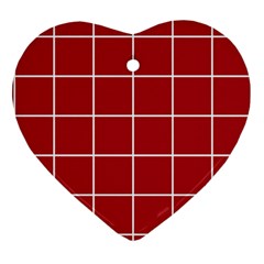 Red Plaid Heart Ornament (two Sides) by goljakoff