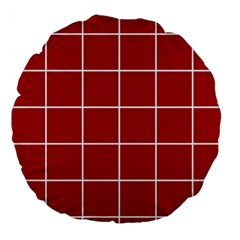 Red Plaid Large 18  Premium Round Cushions by goljakoff