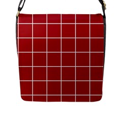 Red Plaid Flap Closure Messenger Bag (l) by goljakoff