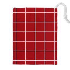 Red Plaid Drawstring Pouch (5xl) by goljakoff