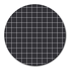 Gray Plaid Round Mousepads by goljakoff