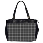 Gray plaid Oversize Office Handbag (2 Sides) Front