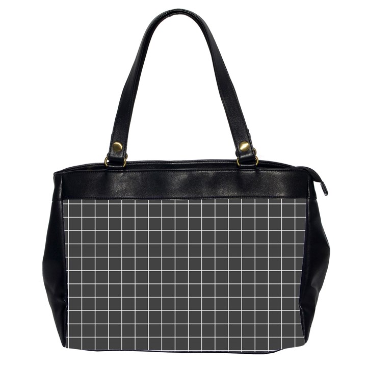 Gray plaid Oversize Office Handbag (2 Sides)