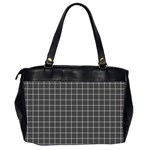 Gray plaid Oversize Office Handbag (2 Sides) Back