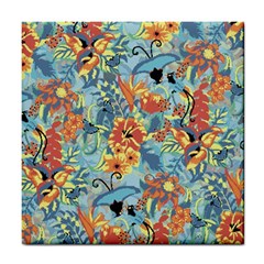 Butterfly And Flowers Tile Coaster by goljakoff