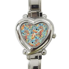 Butterfly And Flowers Heart Italian Charm Watch by goljakoff