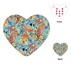 Butterfly And Flowers Playing Cards Single Design (heart) by goljakoff