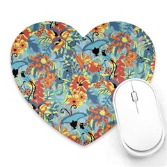 Butterfly And Flowers Heart Mousepads by goljakoff