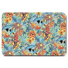 Butterfly And Flowers Large Doormat  by goljakoff