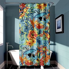 Butterfly And Flowers Shower Curtain 36  X 72  (stall)  by goljakoff