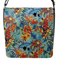 Butterfly And Flowers Flap Closure Messenger Bag (s) by goljakoff