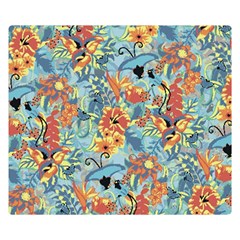 Butterfly And Flowers Double Sided Flano Blanket (small)  by goljakoff