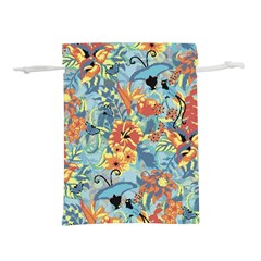 Butterfly And Flowers Lightweight Drawstring Pouch (m) by goljakoff