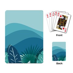 Illustration Of Palm Leaves Waves Mountain Hills Playing Cards Single Design (rectangle) by HermanTelo