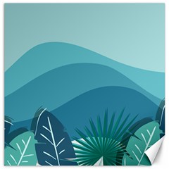 Illustration Of Palm Leaves Waves Mountain Hills Canvas 20  X 20  by HermanTelo