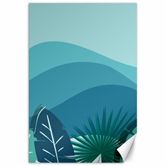 Illustration Of Palm Leaves Waves Mountain Hills Canvas 20  X 30  by HermanTelo