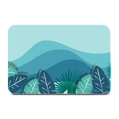 Illustration Of Palm Leaves Waves Mountain Hills Plate Mats