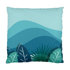 Illustration Of Palm Leaves Waves Mountain Hills Standard Cushion Case (one Side)