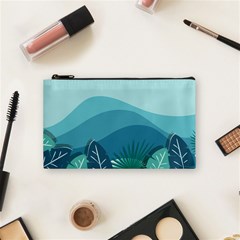 Illustration Of Palm Leaves Waves Mountain Hills Cosmetic Bag (small)