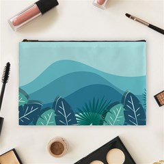 Illustration Of Palm Leaves Waves Mountain Hills Cosmetic Bag (large)