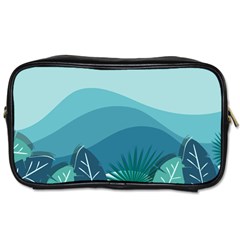 Illustration Of Palm Leaves Waves Mountain Hills Toiletries Bag (two Sides)