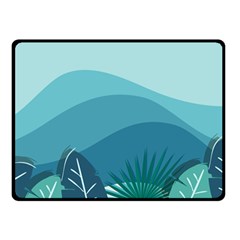 Illustration Of Palm Leaves Waves Mountain Hills Fleece Blanket (small)