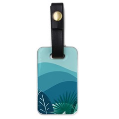 Illustration Of Palm Leaves Waves Mountain Hills Luggage Tag (one Side) by HermanTelo