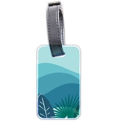 Illustration Of Palm Leaves Waves Mountain Hills Luggage Tag (two Sides) by HermanTelo