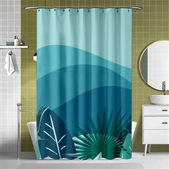 Illustration Of Palm Leaves Waves Mountain Hills Shower Curtain 48  X 72  (small) 