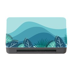 Illustration Of Palm Leaves Waves Mountain Hills Memory Card Reader With Cf