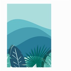 Illustration Of Palm Leaves Waves Mountain Hills Small Garden Flag (two Sides) by HermanTelo