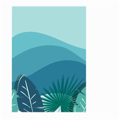 Illustration Of Palm Leaves Waves Mountain Hills Large Garden Flag (two Sides)