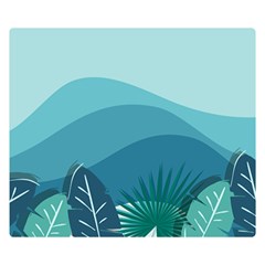 Illustration Of Palm Leaves Waves Mountain Hills Double Sided Flano Blanket (small) 