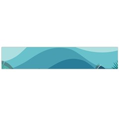 Illustration Of Palm Leaves Waves Mountain Hills Large Flano Scarf 