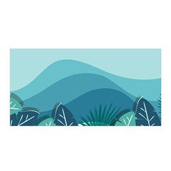 Illustration Of Palm Leaves Waves Mountain Hills Satin Wrap by HermanTelo