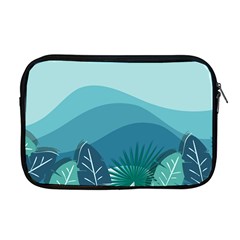 Illustration Of Palm Leaves Waves Mountain Hills Apple Macbook Pro 17  Zipper Case