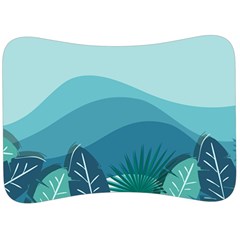 Illustration Of Palm Leaves Waves Mountain Hills Velour Seat Head Rest Cushion