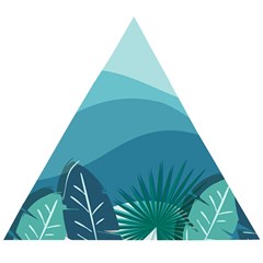 Illustration Of Palm Leaves Waves Mountain Hills Wooden Puzzle Triangle