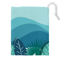 Illustration Of Palm Leaves Waves Mountain Hills Drawstring Pouch (5xl)