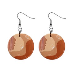 Online Woman Beauty Brown Mini Button Earrings