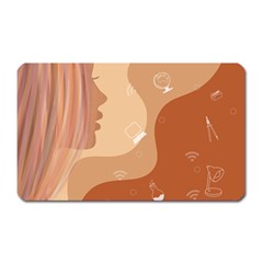 Online Woman Beauty Brown Magnet (rectangular) by Mariart