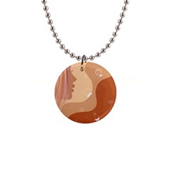 Online Woman Beauty Brown 1  Button Necklace