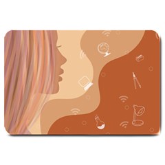 Online Woman Beauty Brown Large Doormat  by Mariart