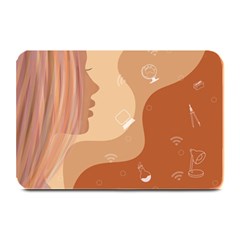 Online Woman Beauty Brown Plate Mats by Mariart